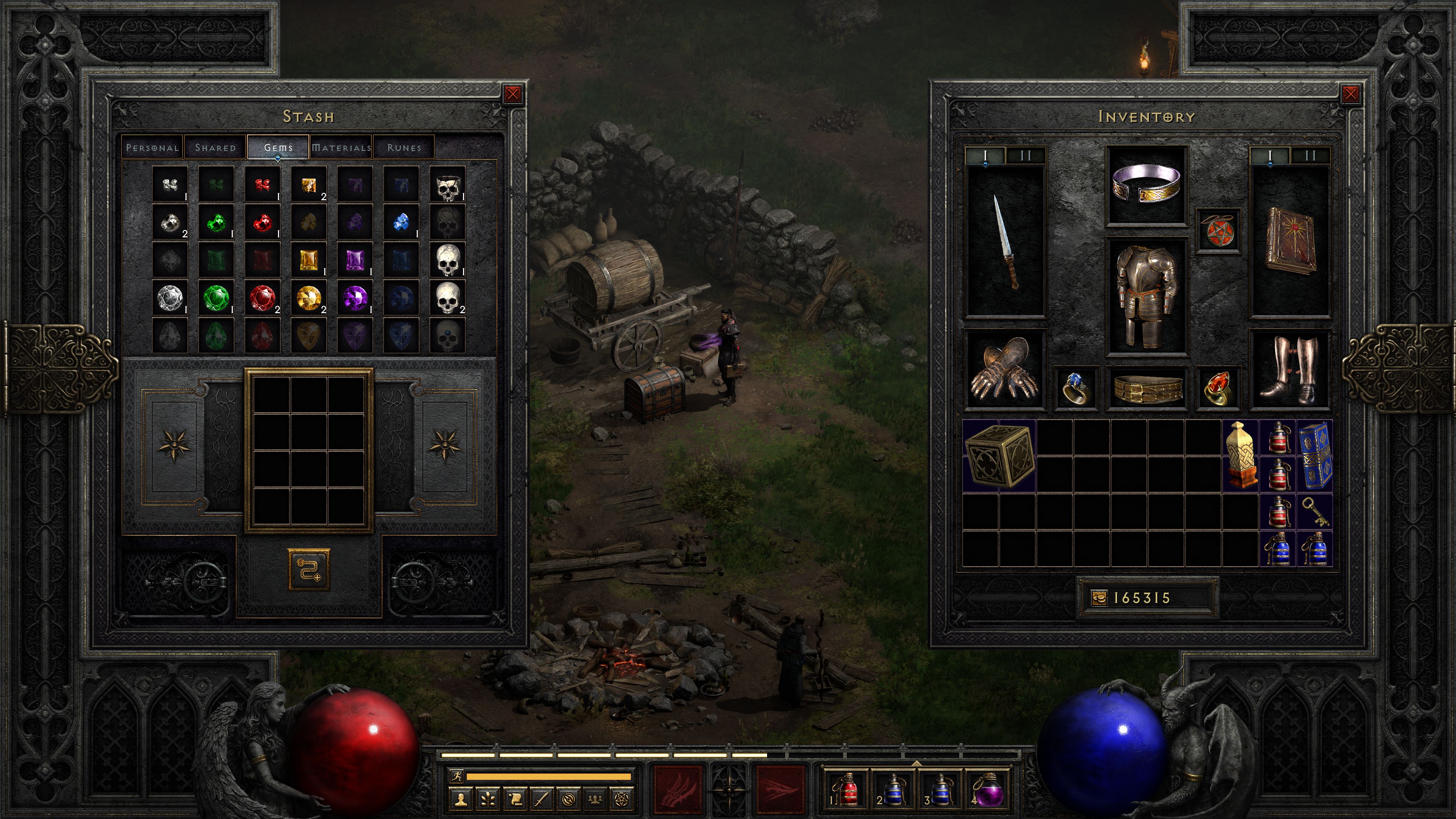 Gameplay images of Diablo 2 Warlock