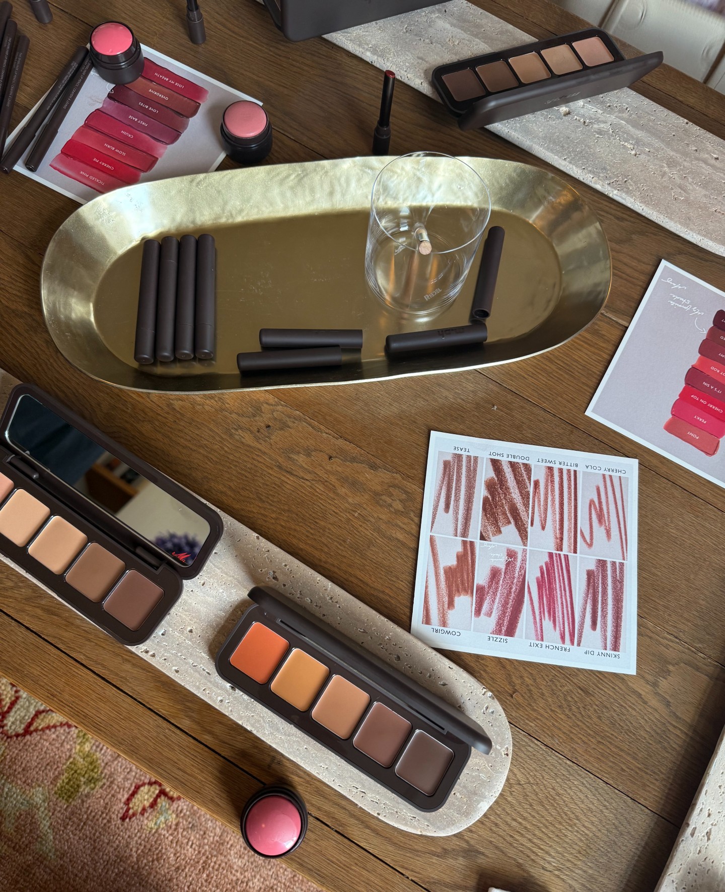 Jamie Schneider testing Mary Phillips's new makeup line