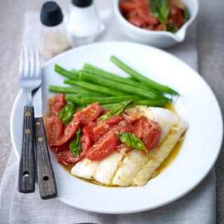 Haddock with Hot Chopped Tomato Sauce