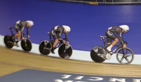 New Zealand in the men's 4,000m team pursuit qualifying round