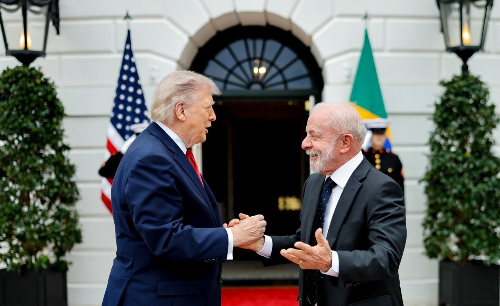 Brazilian President Luiz Inacio Lula da Silva (R) meets with U.S. President Donald Trump (L) at the White House in Washington, D.C., United States on May 7, 2026. 