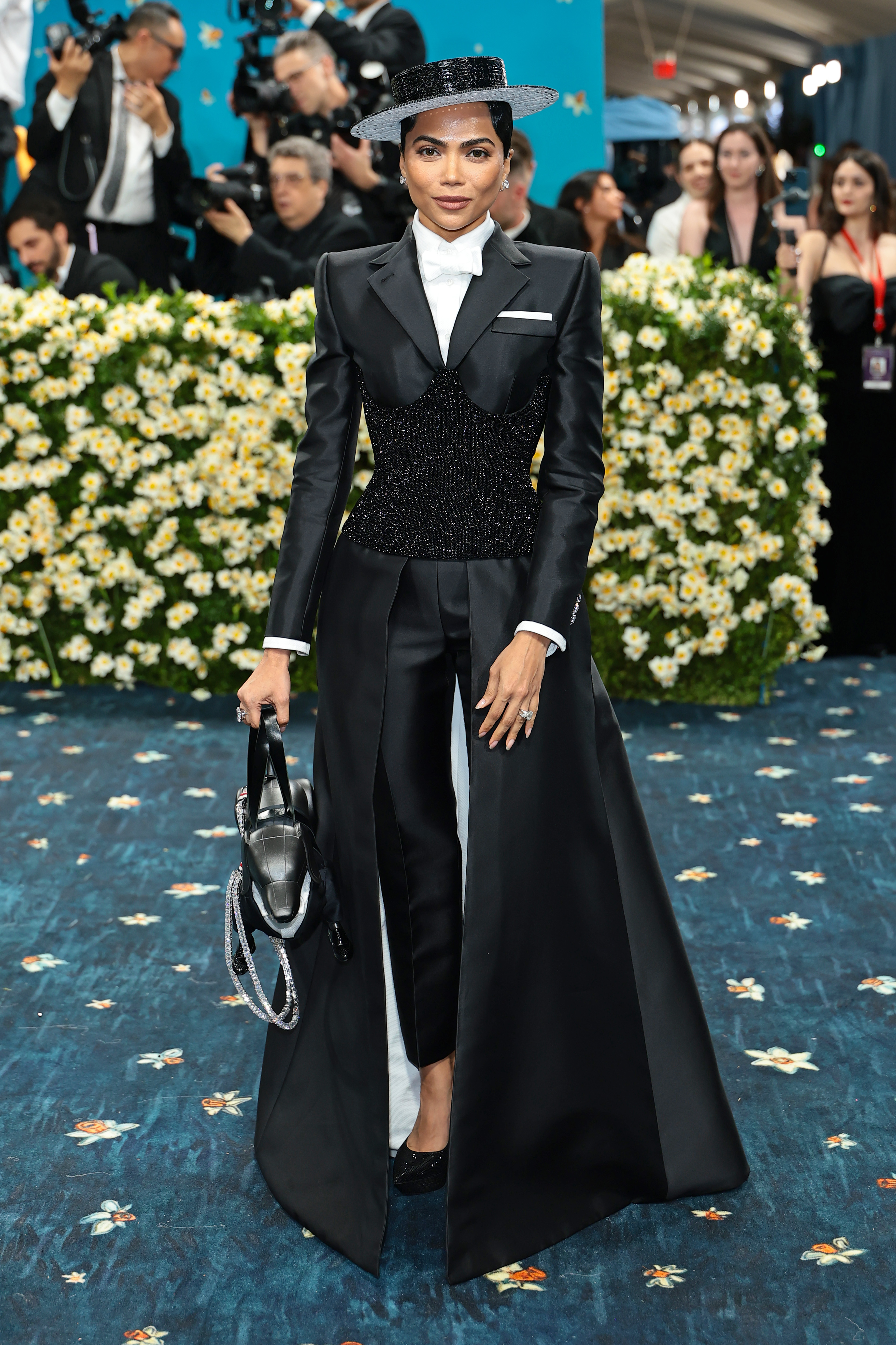 Mona Patel attends the 2025 Met Gala Celebrating "Superfine: Tailoring Black Style" at Metropolitan Museum of Art on May 05, 2025 in New York City. (Photo by Dimitrios Kambouris/Getty Images for The Met Museum/Vogue)