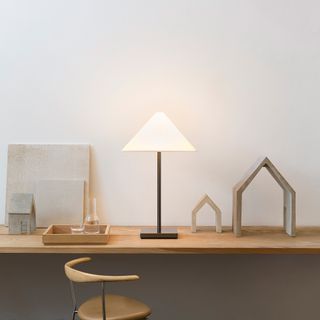 Table lamp on desk