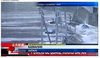Video of tsunami striking Kamaishi Japan, March 11, 2011.