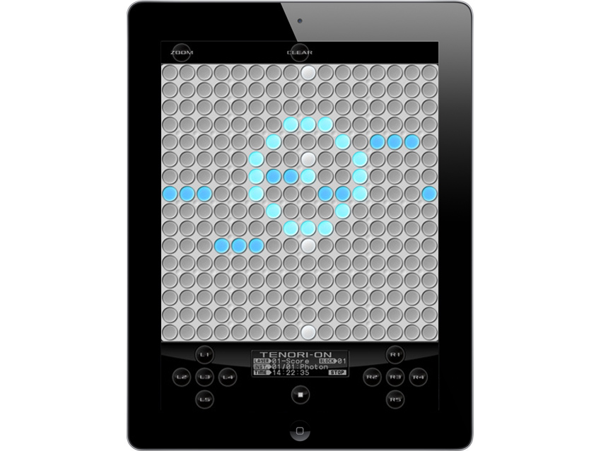 The TNR-i features the Tenori-on's familiar grid of buttons. Click the image for a full gallery of screenshots.