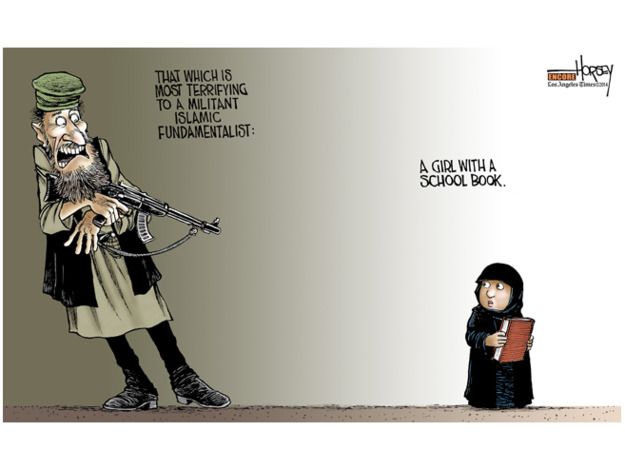 Editorial cartoon Islamic fundamentalist education