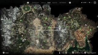 Location of the relic ruins in Horizon Forbidden West