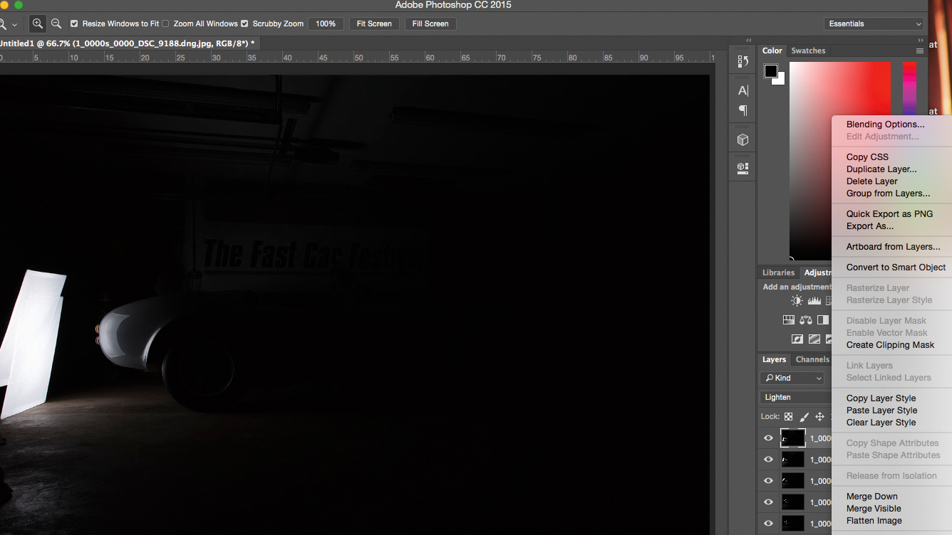 Painting with light editing