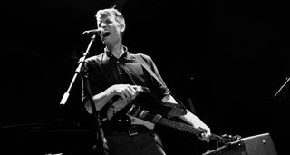 Madison Velding-VanDam of the wants gets down to business with his Reverend guitar and bare-bones pedalboard