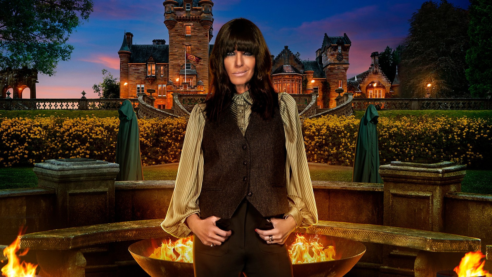 Claudia Winkleman posing to promote The Traitors UK season 4