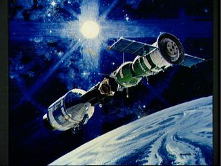 Artist's Conception of the Apollo-Soyuz Docking