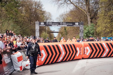 The chicane at Paris-Roubaix 2024