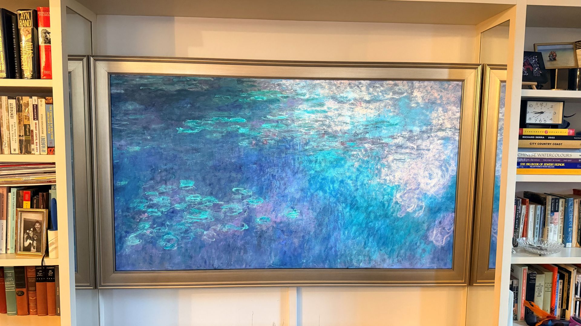 Samsung The Frame TV showing Monet water lillies painting
