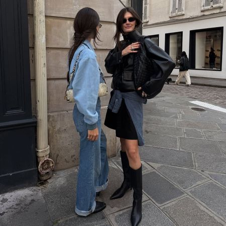 An image of @cocoschiffer wearing one of the biggest 2026 jeans trends while in Paris.