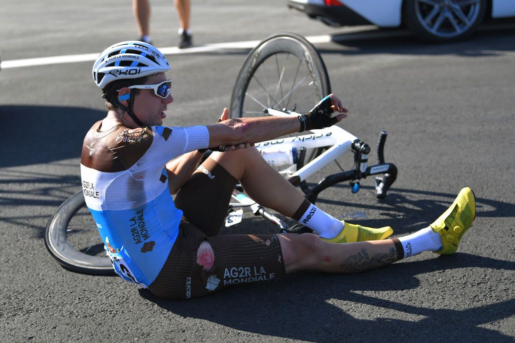 Axel Domont (AG2R La Mondiale) crashed mid-race