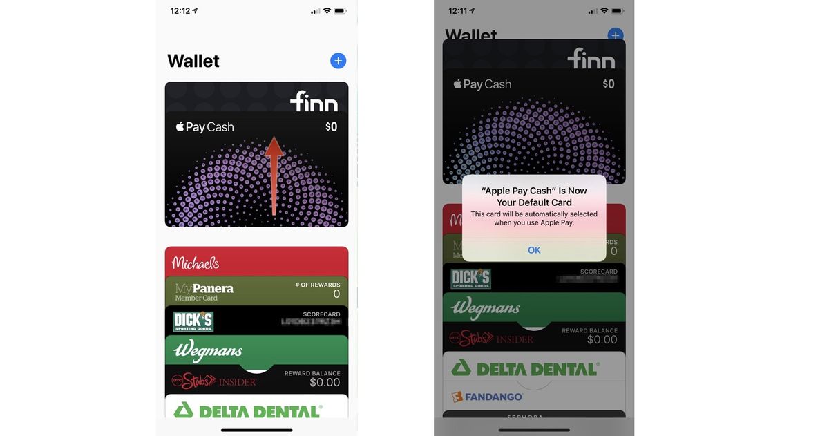 how to make my card default in apple pay