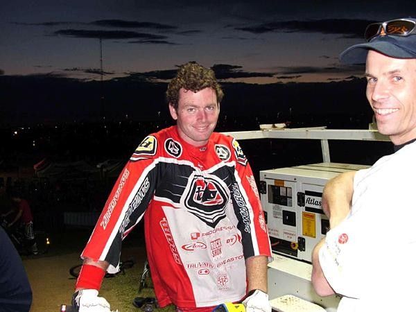 Rennie with track marshal Paul King
