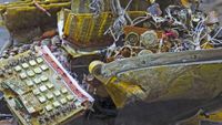 Electronics shown in destroyed missile wreckage