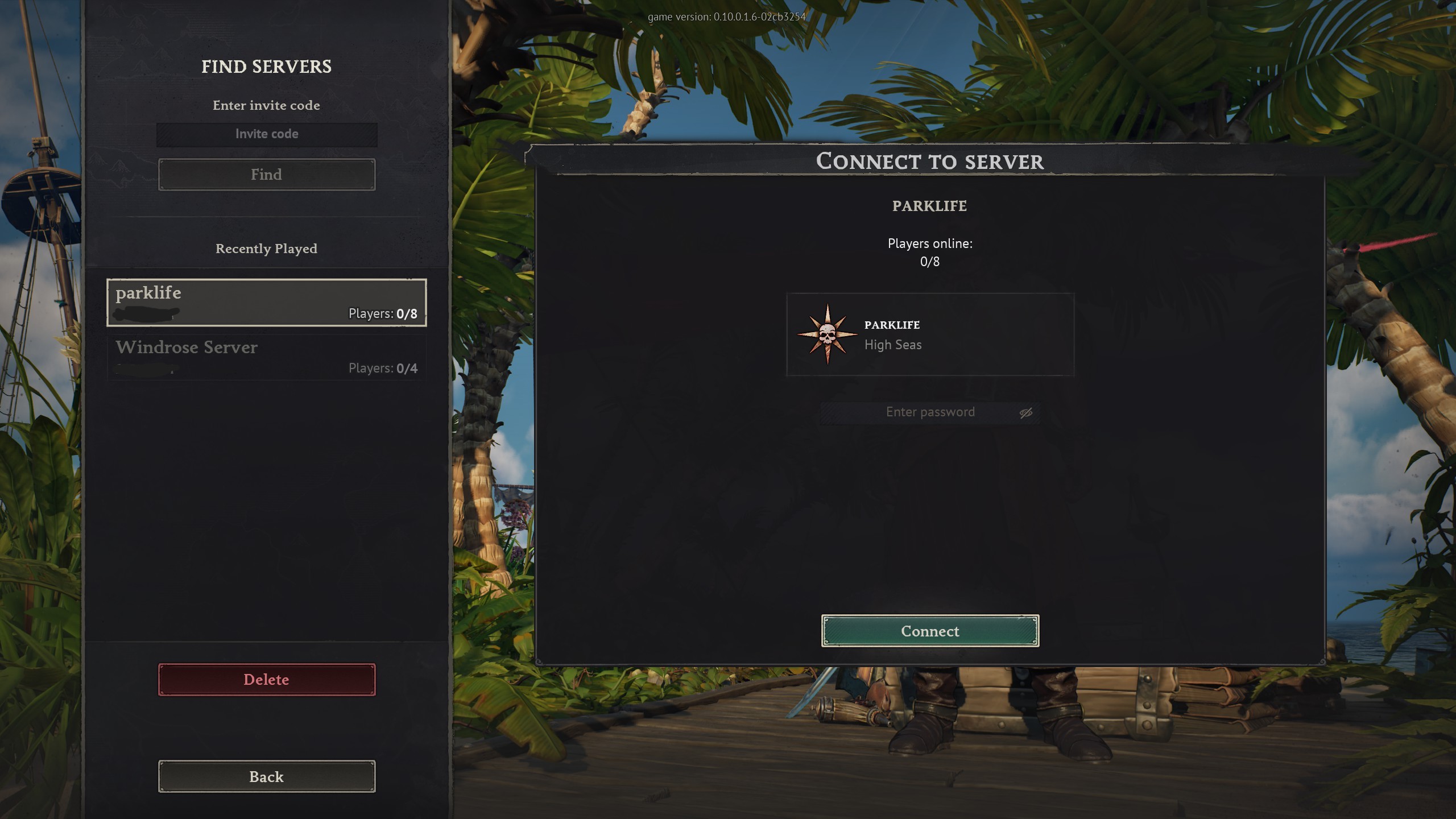 Windrose server screen