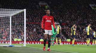 Anthony Martial of Manchester United walks off after being substituted during the Premier League match between Manchester United and AFC Bournemouth at Old Trafford on December 09, 2023 in Manchester, England.