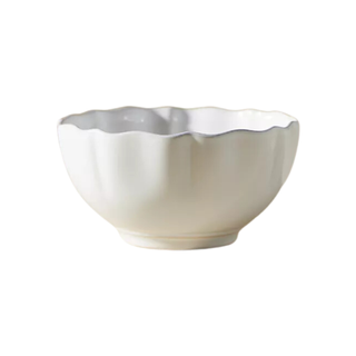 A white glazed cereal bowl