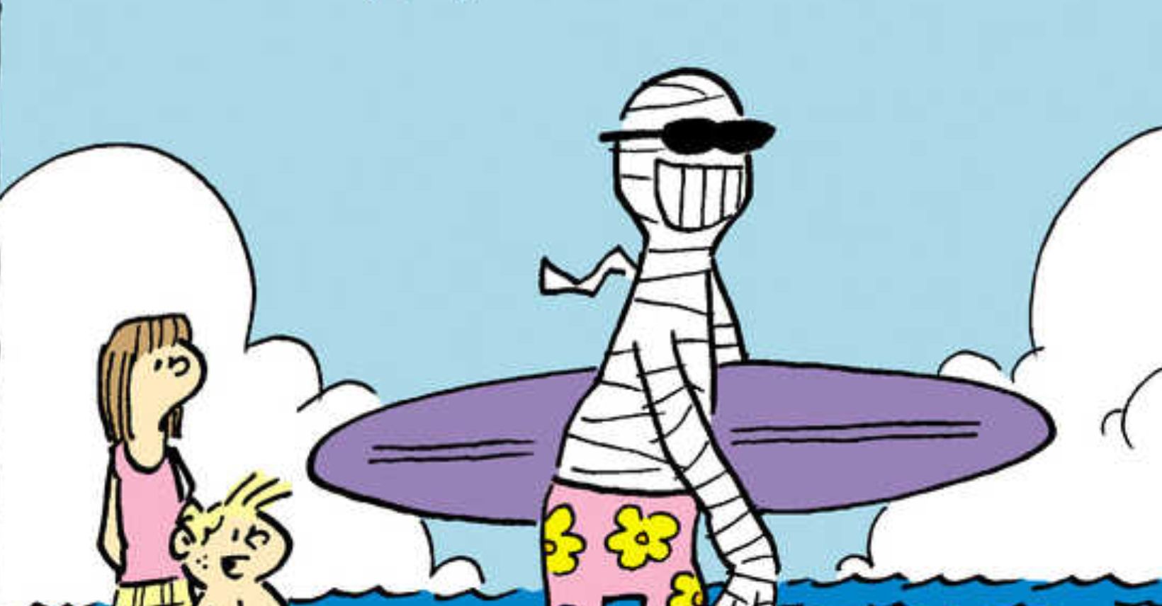 The Summer Mummy in his inaugural Heathcliff strip.