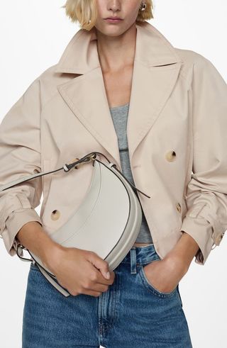 Double Breasted Crop Trench Coat