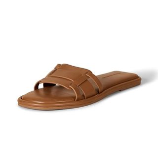 Amazon Essentials Women's Woven Padded Slide Sandals, Brown, 8 Uk