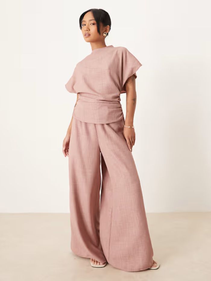 ASOS Petite Linen Look Open Back Jumpsuit