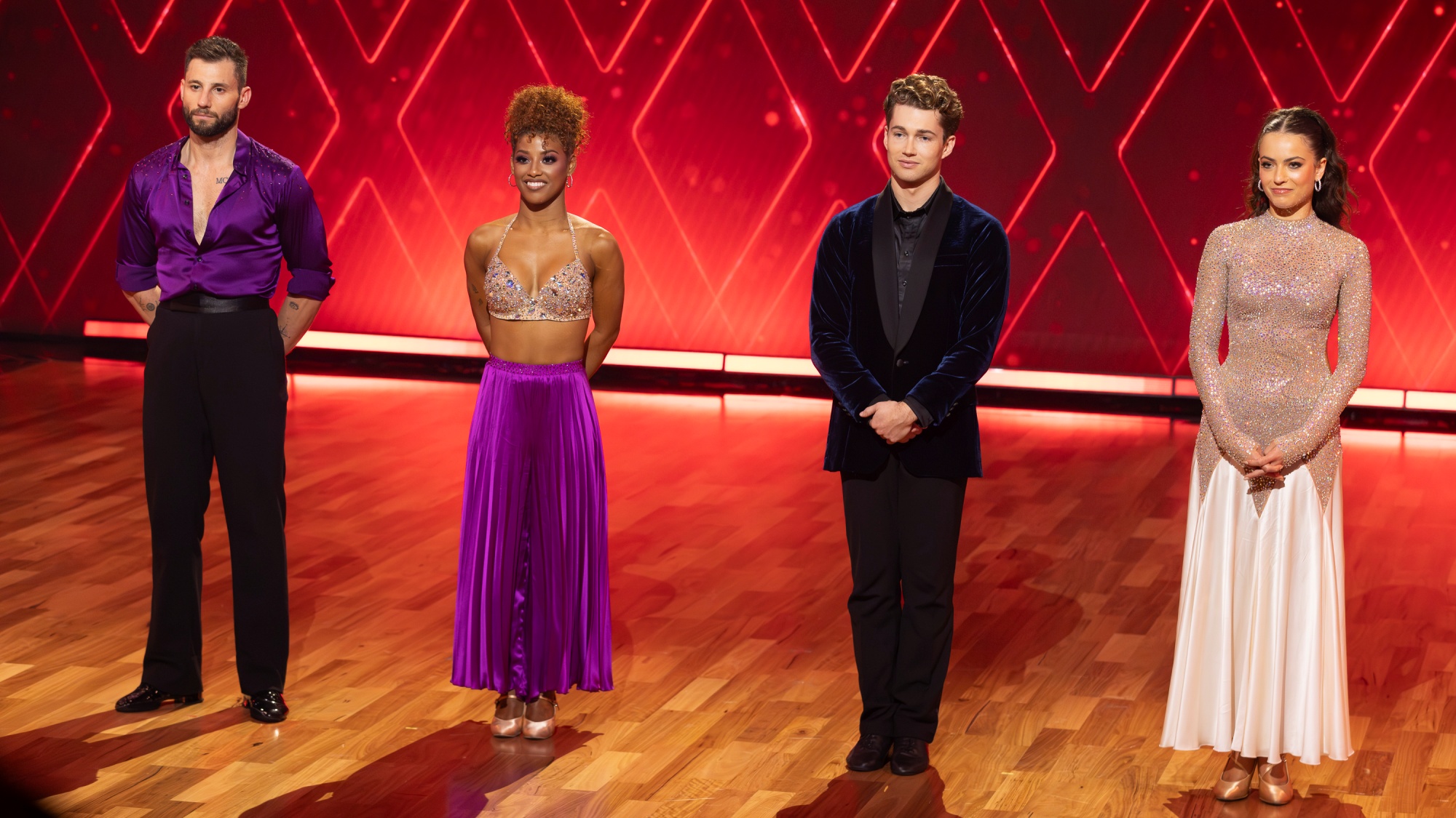 Dancing with the Stars: The Next Pro semi-finalists Allen Genkin, Selena Harrison, A.J. Pritchard and Adele Zaikman.
