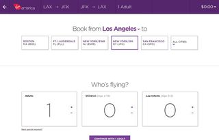 Virgin Atlantic's booking form is strongly user-centred