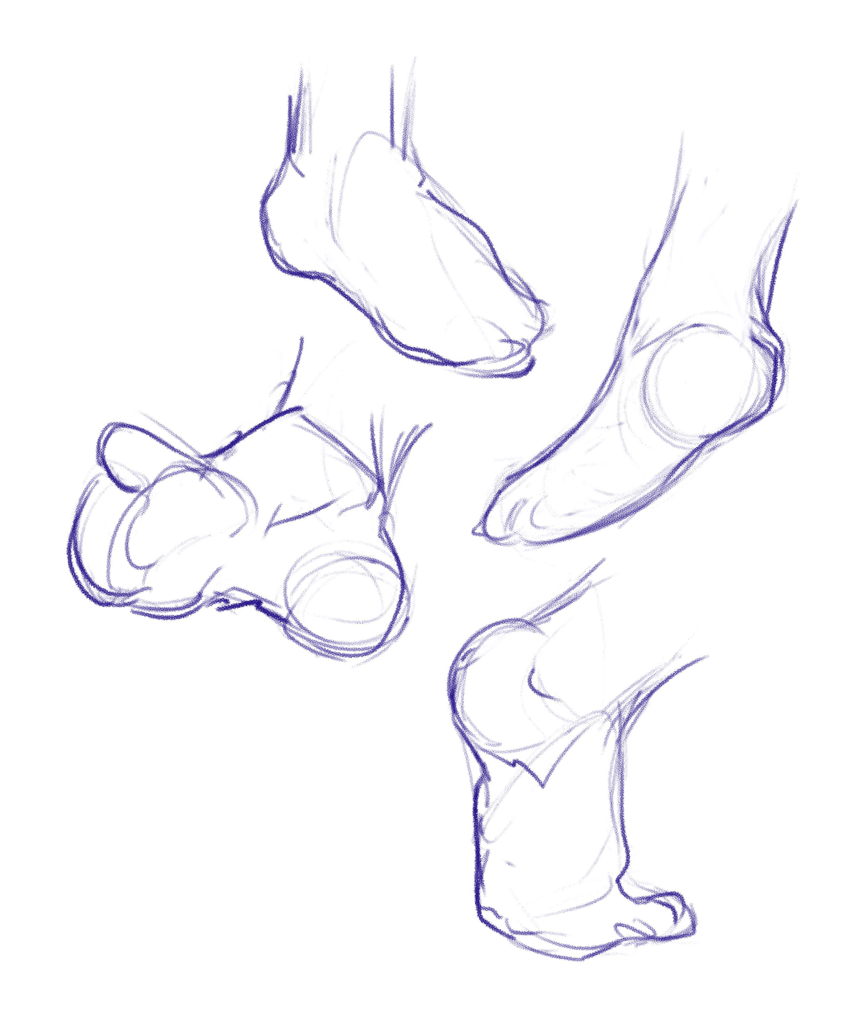 How to draw feet