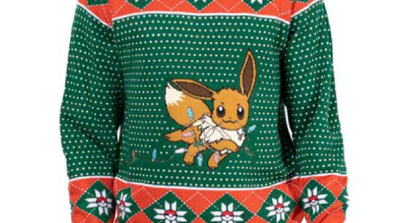 Eevee's holiday jacket at the Pokémon Center.