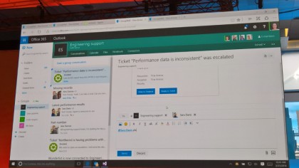 You can see more details for a Connector message on the service or reply to it from Groups