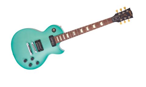 The Les Paul Futura packs an uncommon p-90 and humbucker combination with switchable 15db boost