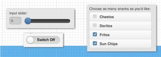 In this figure we see an easy to use slider, dip switch and checkboxes