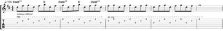 Dotted eighth note delay tab
