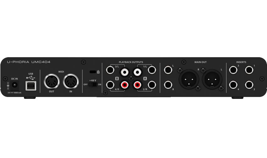 Behringer U-Phoria UMC404 (rear)