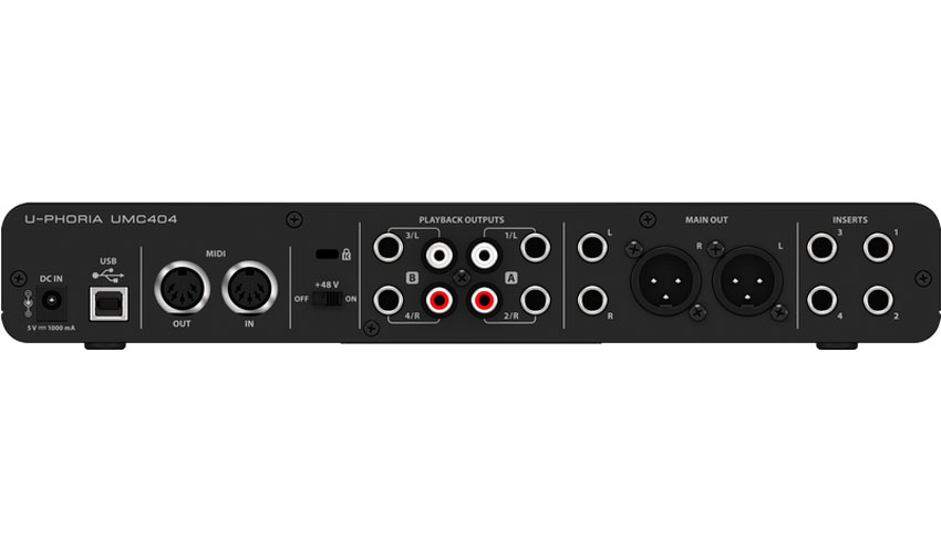 Behringer U-Phoria UMC404 (rear)