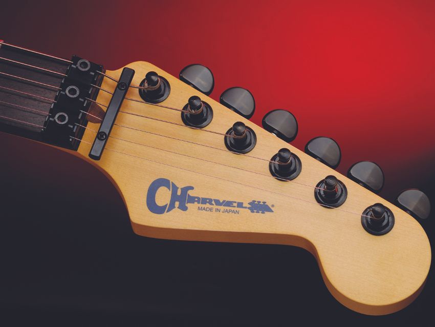 The Wild Card's Strat-style headstock.