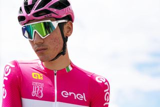 Juan Ayuso in pink, winning the recent U23 Giro d'Italia