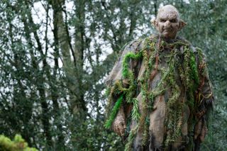David Walliams heavily made up as the troll in Hansel and Gretel: After Ever After.