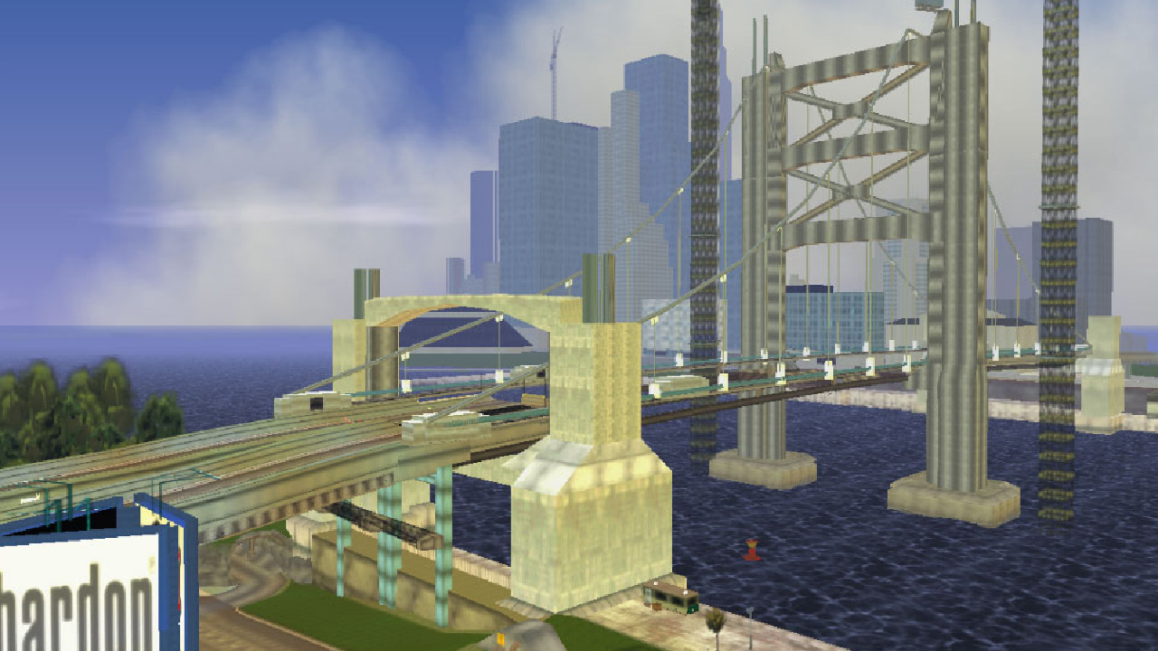 The incomplete Callahan Bridge in GTA 3