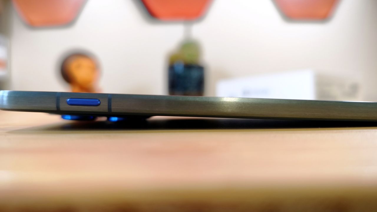 Motorola Edge 70 phone on a wooden desk