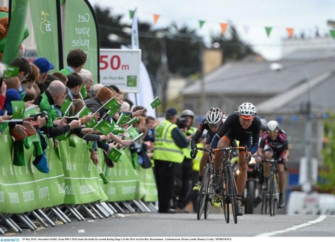 Patrick Bevin (New Zealand National Team) rides to the finish line to win Stage 2