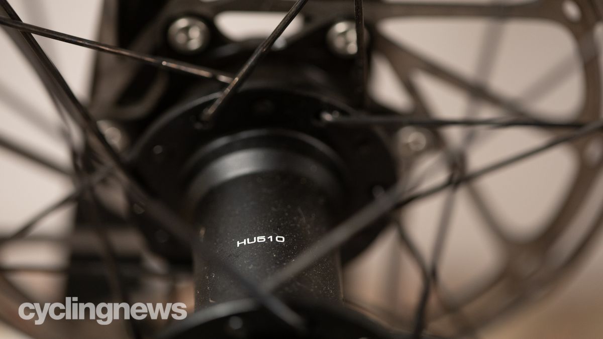 HED Emporia GC3 Pro gravel wheelset detail of front hub