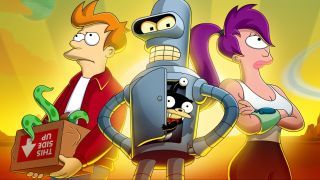 A human, a robot, and a one-eyed mutant cartoon figures