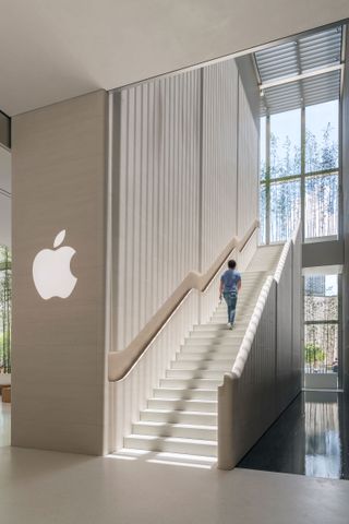 Stone staircase at the new Apple Store in Macau, by Foster + Partners