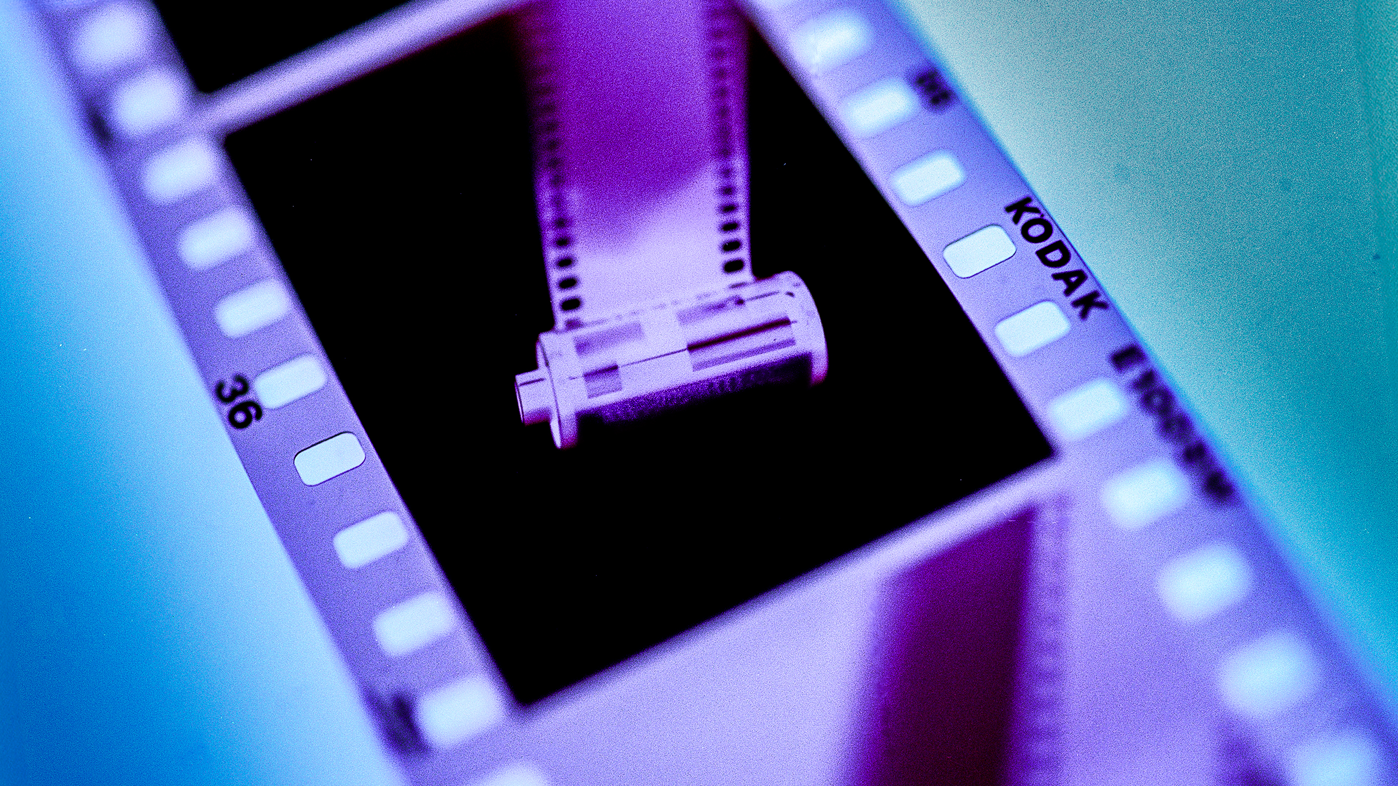 Kodak 35mm film negative showing a negative image of a 35mm film canister