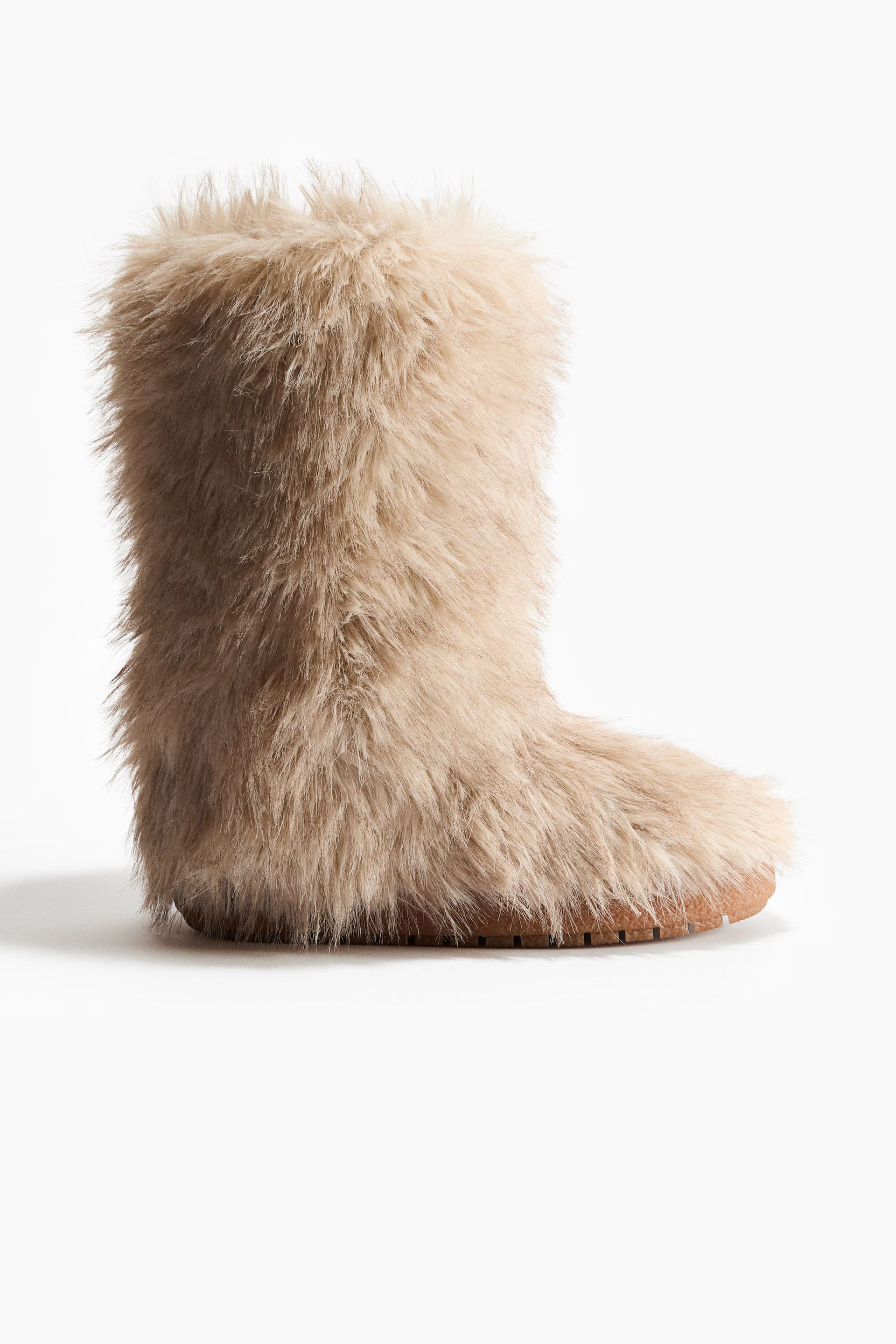 Calf-High Boots - Beige